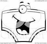 Underwear Clipart Cartoon Character Excited Coloring Outlined Vector Cory Thoman Clip Illustration Royalty Transparent Clipartof sketch template