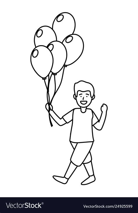 boy  balloons royalty  vector image vectorstock