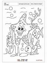 Boyama Deniz Sayfalari Yildizlar Okul öncesi Sayfaları Yıldızı Hayvanlar Yildizi sketch template