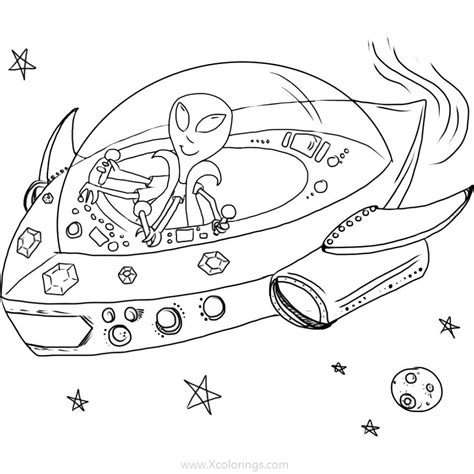 alien  driving  spaceship coloring pages xcoloringscom