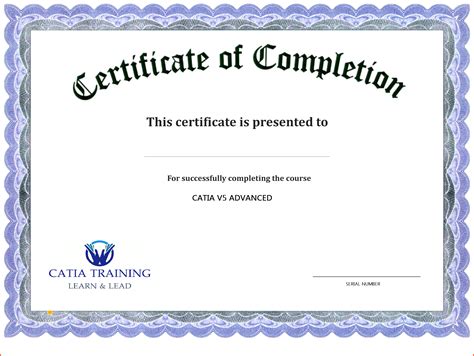 certificate  completion  template