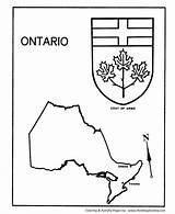 Coloring Pages Canada Ontario Arms Coat Sheets Colouring Map Honkingdonkey Printable Activity Maps Kids Flag Choose Board Canadian sketch template