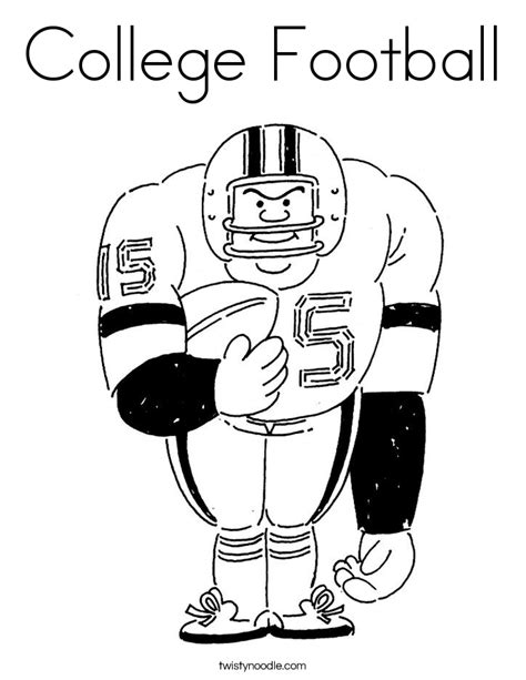college football coloring page twisty noodle