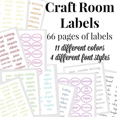 craft room labels organized