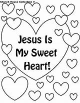 Coloring Valentine Jesus Sunday School Heart Pages Valentines Church Religious Sweet Printable Children Worship Clipart Collection Mothers Christian Preschool Kids sketch template