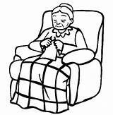 Grandmother Coloring Pages Chair Sitting Lazy Grandma Color Knitting Her Printable Getcolorings Getdrawings Laugh Luna Print Colorings sketch template