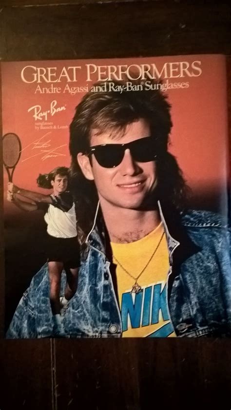 ray ban sunglasses ad featuring andre agassi rolling stone september   vintage