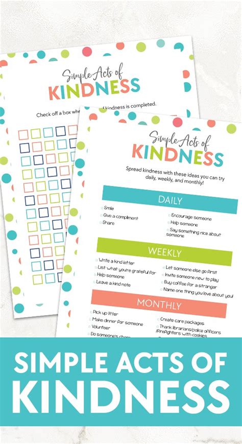simple acts  kindness freebie  kids learn  color