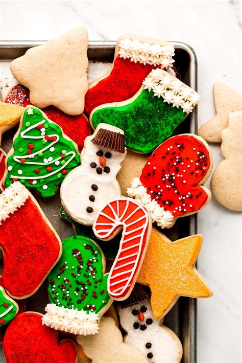 christmas sugar cookies garnish and glaze
