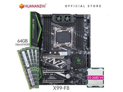 huananzhi x99 f8 x99 motherboard with intel xeon e5 2680 v4 with 4 16g