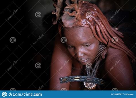A Traditional Himba Tribe Woman Portrait Editorial Photography Image