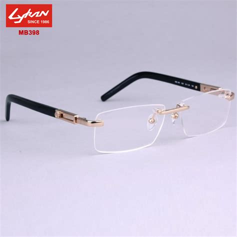 fashion brand points men designer mb398 rimless eyeglasses frames for