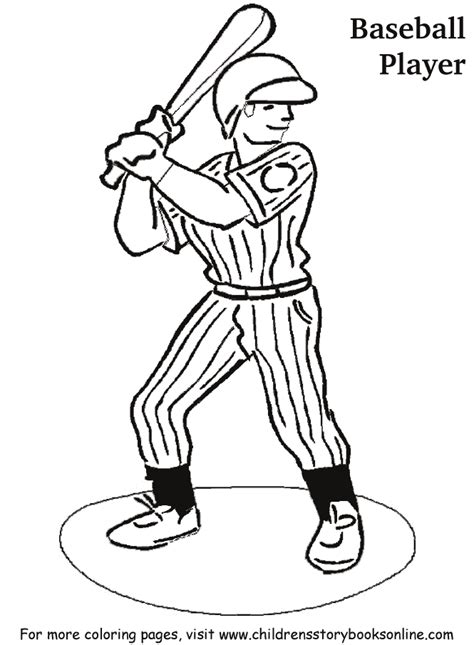 coloring book pages  children baseball player