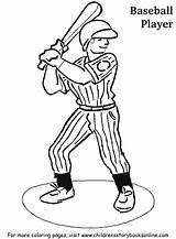 Coloring Baseball Player Pages Printable Kids Color sketch template