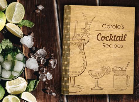 cocktail book custom recipe book blank recipe book christmas etsy