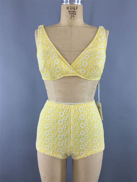 vintage itsy bitsy teeny weeny yellow polka dot bikini