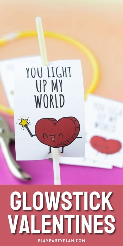 printable glow stick valentines play party plan