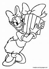 Daisy Duck Coloring Pages Christmas Valentines Birthday Kids Disney Color Minnie Present Mouse Mickey Print Browser Window Library Yahoo Doghousemusic sketch template