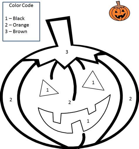 halloween color  number worksheet pre  math worksheets grade