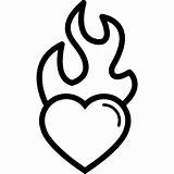 Flames Coloring Pages Hearts Heart Clipartmag sketch template
