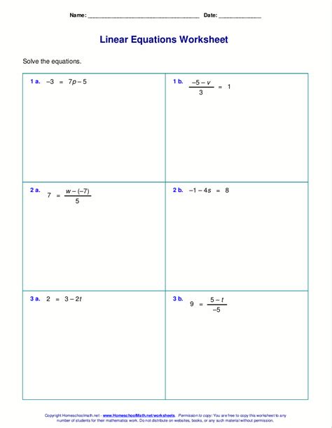 wonderful  step equations worksheet  solve   step equations