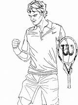 Tennis Federer Roger Coloriage Coloring sketch template
