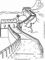 Chinesische Mauer Weltwunder Geografie Malvorlage sketch template