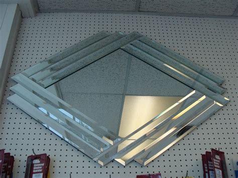 clear diamond mirror with clear beveled strip border dwight s glass