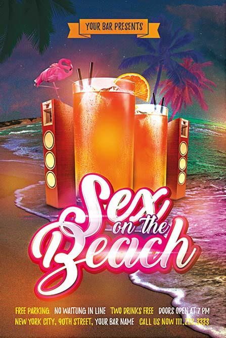 day and night cocktail party free flyer template for cocktail beach parties