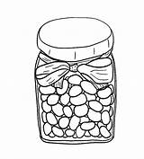 Coloring Jar Jelly Beans Jars Drawn Pages Printable Template Color Canopic Valintines Holiday Sketch sketch template