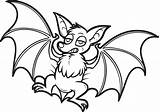 Bat Coloring Printable Cartoon Kids Halloween sketch template