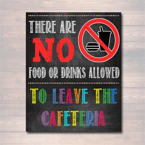 School Cafeteria Rules Poster Tidylady Printables
