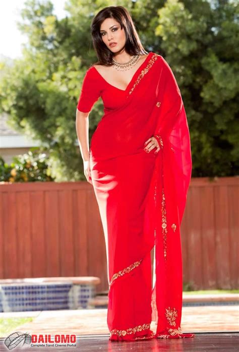 kashmira shah sunny leone photos in sexy red saree