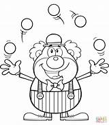 Clown Coloring Juggling Circus Pages Balls Printable Juggler Cartoon Template Visit sketch template