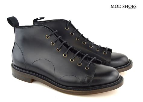 black monkey boots leather sole mod shoes