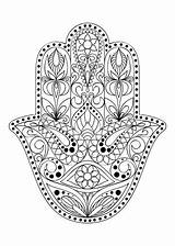 Coloring Fatima Hand Hamsa Symbol Jewish Arabic Indian Common Vector Cultures Ornament Amulet Ethnic Drawn Eastern Floral Adult Vecteezy sketch template