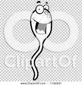 Sperm Cartoon Smiling Face Happy Outlined Coloring Clipart Vector Cory Thoman Clip sketch template