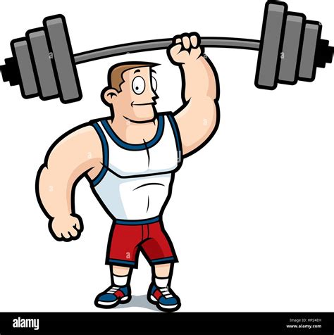 una caricatura de hombre fuerte el levantar objetos pesados imagen vector de stock alamy