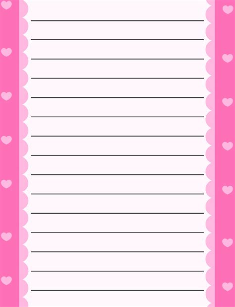 printable stationery  kids  lined kids writing paper