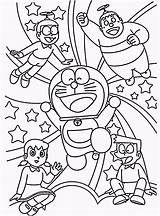 Doraemon Coloring Book Color Pages Advertisement Cheerful Toddlers Makes sketch template