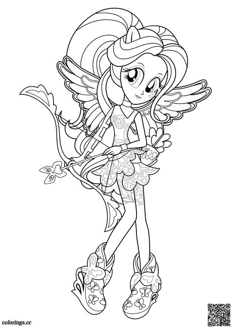 pony equestria girl fluttershy coloring pages