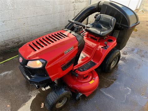craftsman  riding lawn tractor  rear twin bagger clean