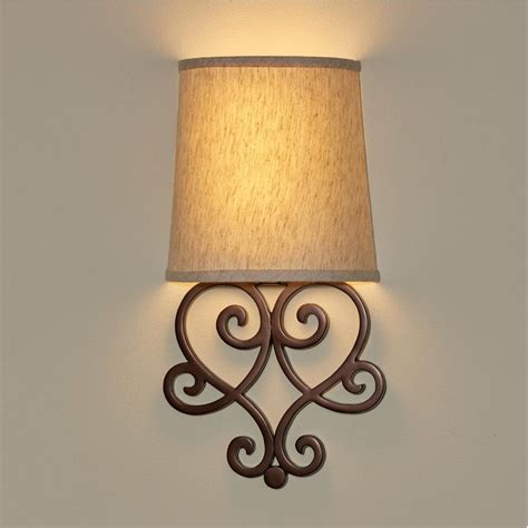 heart bronze wall scroll integrated led battery operated indoor wall sconce  wall fixtures