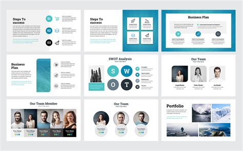 square creative modern business plan powerpoint template