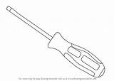 Screwdriver Slotted sketch template