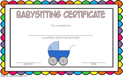 fresh  printable babysitting gift certificate   certificate