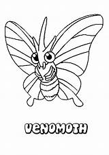 Venomoth Bicho Ausmalbilder Hellokids Dibujar Swampert Butterfree Lapiz Imprimir Lucario Línea sketch template