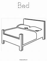 Bed Coloring Print Template Pages Outline Chair Built Tracing Twistynoodle Ll Change Favorites Login Add Noodle sketch template