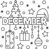 Coloring December Colouring Sheet Vector Year End sketch template