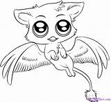 Coloring Cute Animal Animals Pages Drawings Baby Printable Easy Drawing Anime Creatures Sheets Print Color Kawaii Chibi Colouring Owl Pikachu sketch template